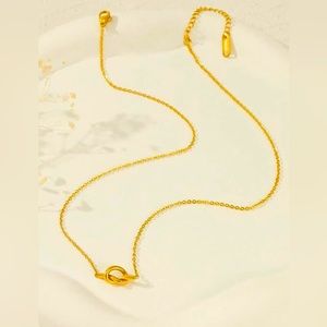 18KT Gold Plated Stainless Steel Knot Minimalist Necklace Pendant